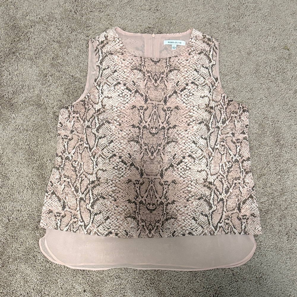 Rose & Olive Pink Snake Print Blouse